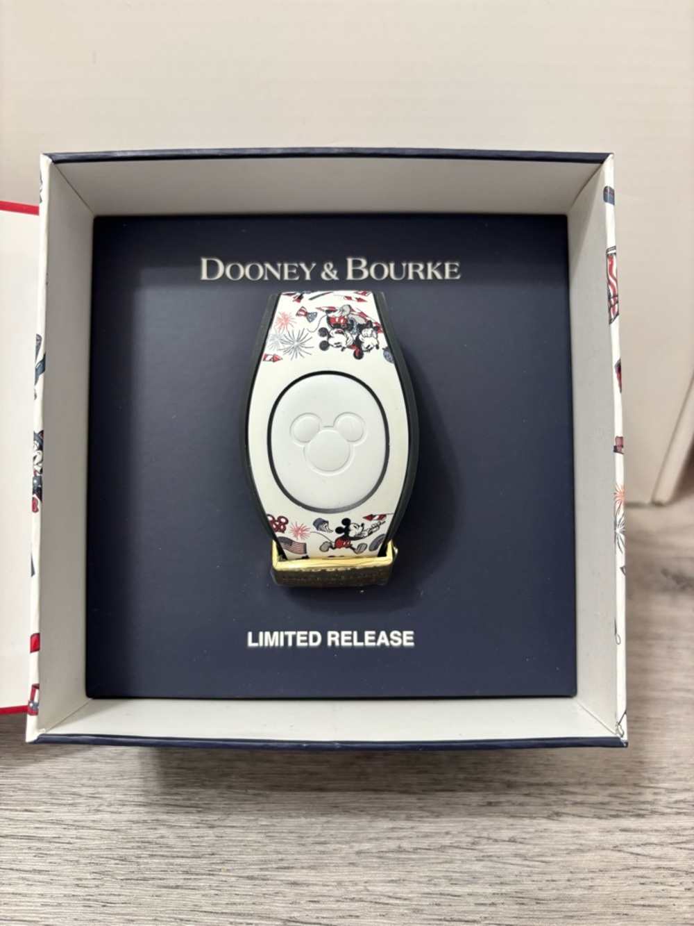 Dooney & Bourke White Floral Mickey MagicBand with Gold Accent